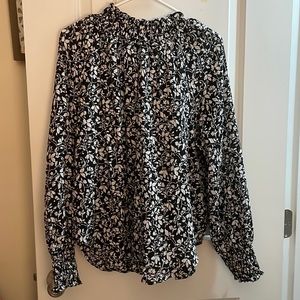 Loft black and white blouse
